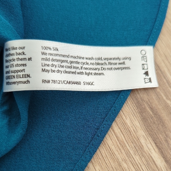 Eileen Fisher Blue 100% Silk Sleeveless Dress Tunic - Picture 7 of 9